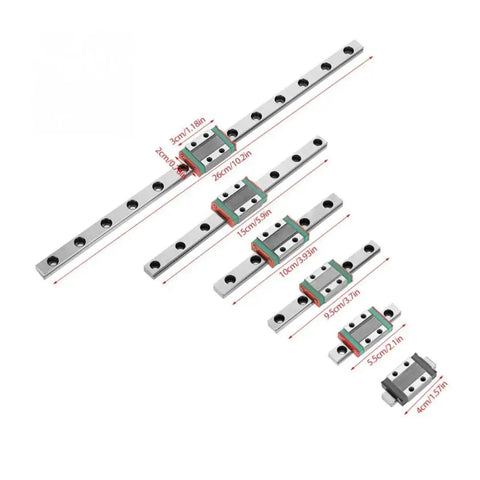 Rock Solid Linear Guide Rail Kit 55 95 100 150 260mm With Slide Block For 3D Printers And CNC Machines Pre Drilled Rails