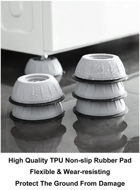 Set Of 4 Anti Vibration Pads For Washing Machines And Dryers, Heavy Duty Appliance Foot Cushions To Stop The Shake And Noise, Durable Shock Absorber Pads For Laundry Room, Fits Most Feet Under 2 Inches