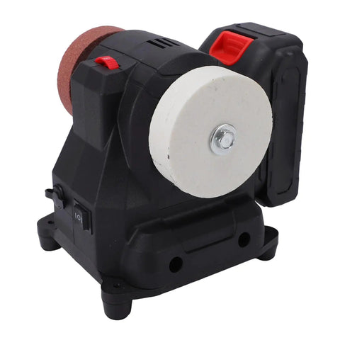 Fafeicy Cordless Mini Bench Grinder With 6 Speeds And Power Tool Battery Fit For Makita 21V Wireless Portable metal polisher with sanding wheel.