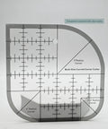 Clear Acrylic Quilting Ruler With Templates And Curved Corner Cutter For Precise Fabric Cutting, Go To Black 6x6 Tool