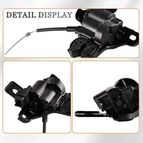 Detail view of Trunk Deck Lid Latch And Cable Replacement Fits 2015 2016 2017 2018 2019 Ford Mustang, Ford Fusion, Lincoln MKZ.