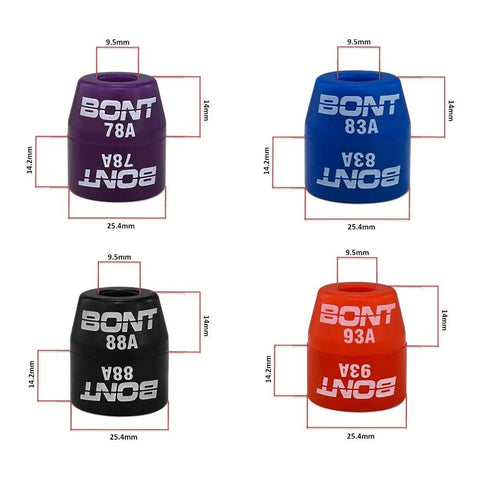 Replacement Top Cone Cushions And Bottom Barrel Cushions 8 Piece Set For Quad Roller Skate Derby Plates Made In USA sizes shown