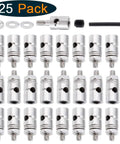 D1.8mm RC Model Plane Linkage Stoppers Pack Of 25 With Hex Wrench 1.8mm Hole Fits 1.5mm To 1.8mm Connectors Lightweight Silver