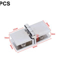 Top Notch Shower Glass Door Hinges 4 Piece Set 180 Degree Double Sided Clamp shown with detailed dimensions for 5mm to 8mm glass.