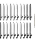 Heavy Duty Quick Release Spring Bars Kit With Watch Repair Tool For Stainless Steel Watch Straps Sizes 12mm To 24mm set of silver bars and tool.