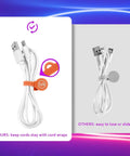 Comparison of Magnetic Cable Organizer Set 10 Pack Silicone Cord Clips And Wraps with regular cable tie on USB cords.