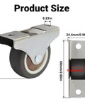 Four Pack 2 Inch Fixed Caster Wheels With Low Profile Design For Furniture Non Swivel For Precise Straight Line Rolling Ideal For Drawers Sliding Doors And Trundle Beds Quiet Operation And Floor Protecting Performance, side view with measurements.