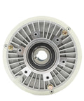 Front view of LVSEDTAL magnetic powder brake with hollow shaft and gray metal housing