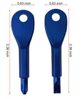 Two Pack Mini Key Shape Screwdriver Set With Flathead And Phillips Bits, Stainless Steel Key Chain Tools, dimensions labeled