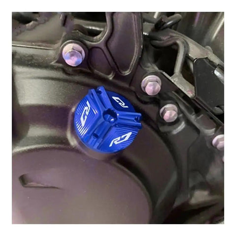 Blue 6061 T6 Aluminum Brake Fluid Reservoir Cover For YZF R7 Motorcycle Front And Rear Cap Protector Leakproof Fuel Tank Cap