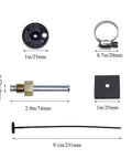 Components of High Performance Aluminum Transmission Oil Cooler Kit with 5 Sixteenth Inch Tubing and Hose Mounts