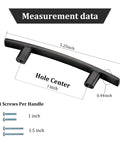 30 Pack Oil Rubbed Bronze Solid Cabinet Handles 5.25 Inch 133mm Bar Pulls measurement data with 3 Inch Hole Centers