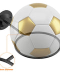 Metal Ball Holder Rack Wall Mounted Two Piece Set Black Heavy Duty Wall Display Storage For Soccer Basketball Volleyball Rugby Football Easy Install With Screws holding a soccer ball