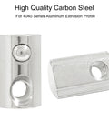 30 Pcs M6 Half Round Spring T Nuts for 4040 Aluminum Extrusion Profiles in carbon steel with nickel plating, two angled views