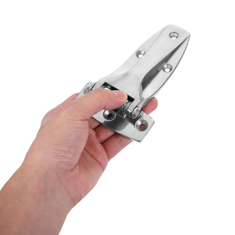 Stainless Steel Cabinet Door Hinge For Metal Cabinets Heavy Duty High Load Capacity Weather Resistant For Boats And Outdoor Use Concealed Marine Grade Hinges For Smooth Operation And Tough As Nails Cabinet Access, hand holding hinge