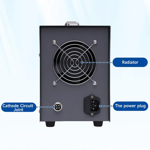 Back view of Ultrasonic Plastic Welder 28KHz 700W with radiator and power plug visible