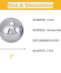Heavy Duty 3 Inch Chrome Steel Bearing Ball, Solid Hardened Chrome 52100, Precision Ground With Mirror Finish, High Hardness And Load Capacity For Machinery, DIY Projects And Industrial Applications, 3 inch size view