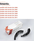 RLB-HILON front bumper brackets pair for Honda Civic 2006–2011, driver and passenger sides, black plastic.