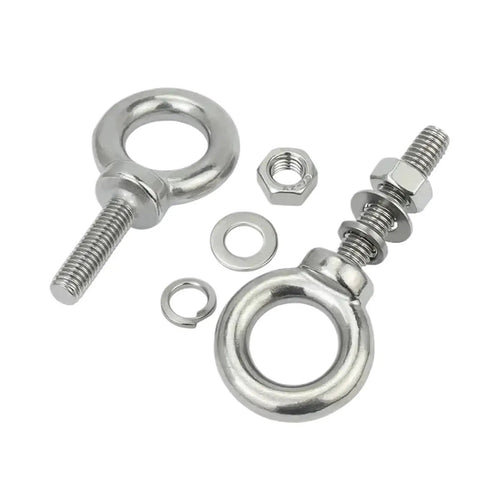 Heavy Duty Swivel Long Lifting Eye Bolt For Hoisting And Rigging Weatherproof And Rust Resistant Built To Handle Big Load Capacity Outdoor Ready Easy Install Ideal For Industrial Marine And DIY Rigging Tasks, M8x90 with nut and washers