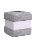 Single grey solar rock light, square-shaped, part of 2 Pack Solar Rock Lights Outdoor Waterproof Fake Rock Pathway Lights With Warm LED Glow For Lawn Landscape Garden Deck Yard Decor, Energy Saving Solar Powered Night Lighting.