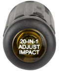 Close-up of All In One Impact Driver Kit With 20 In 1 Screwdriver And Socket Set, tool handle showing '20-IN-1 ADJUST IMPACT'