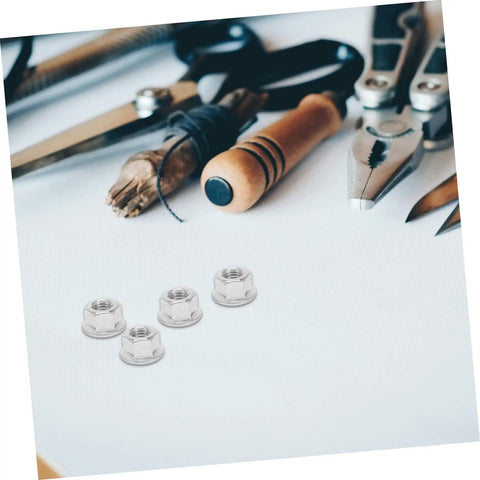 Top Notch Heavy Duty Chainsaw Bar Accessories Kit With 15 Rivnuts And Nuts For Easy Install And Smooth Running Performance silver nuts on white surface