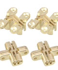 Ultra Thin 41x36mm Hidden Cross Concealed Hinge Set Of 4 For Frameless Kitchen Cabinets And Folding Doors Invisible Hardware