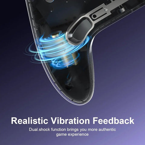 Close-up of vibration motor inside Multiplatform Wireless Gamepad For PS5 Pro PC Mac iOS Android 10 Steam Deck with feedback display.