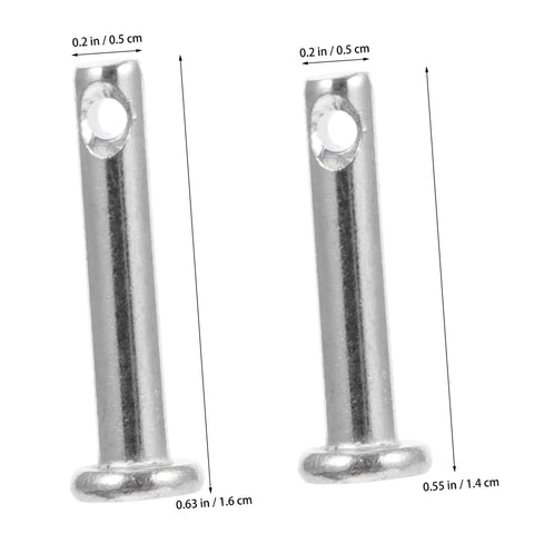 Two stainless steel flat head clevis pins from 20 Piece Stainless Steel Flat Head Clevis Pin Kit For DIY Locating Fasteners Rust Resistant