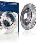 Front 13.6 Inch Drilled Slotted Rotors And Rear 12.6 Inch Drilled Slotted Rotors Brake Kit With Ceramic Pads For Chrysler 300, Dodge Charger