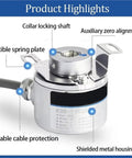 GHH38 Series 6mm Rotary Encoder Incremental Encoder 1000 PPR Hollow Shaft With 8 5 6 6.35mm Shaft Options 38mm Diameter Built For CNC Machines And Robotics