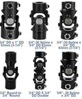 36-inch 3/4 DD steering shaft universal joint; black metal, Amazon brand, shown from 12 angles