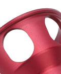 Heavy Duty Aluminum Vertical Hole Punch Locator For Fine Woodworking, Precision Straight Angle Drilling Jig close-up of red anodized aluminum body.