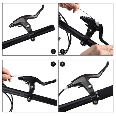 1 Pair Universal Aluminum Bicycle Brake Levers For Mountain Road Folding Bikes installation on 22 mm clamp handlebar