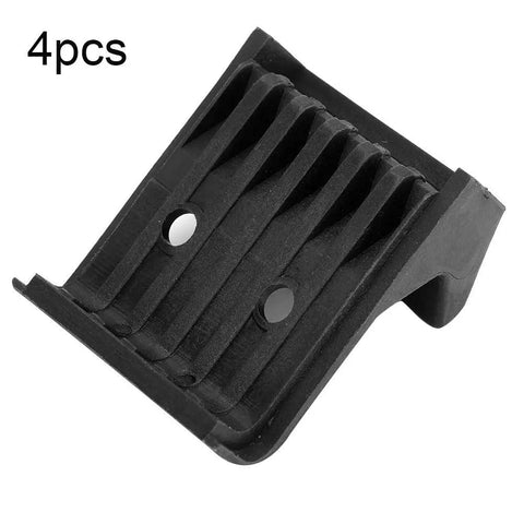 4 Pack Jaw Protectors for Tire Change Machine Parts, black ABS clamp covers shown in detail, vibration dampening feature visible