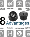 Durable Rubber Feet Bumpers With Metal Ring D25x19xH15mm Black 50 Pcs showing 8 advantages for furniture protection