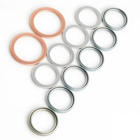 Image of a 12pc Crushable Steel Transfer And Differential Drain Plug Gasket Kit For Toyota And Lexus Rigs Including 4Runner, Land Cruiser, Tundra