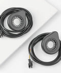 Two black Pedal Assist Sensor For Electric Bikes With 12 Magnets Durable Shockproof ABS Housing 1 Meter Cable units