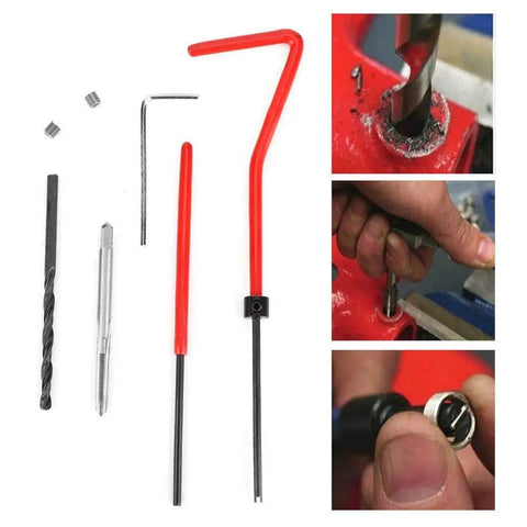 30 Piece Thread Repair Kit With Stainless Steel Inserts For Metric And Imperial Threads, Including Twist Drill and Tap
