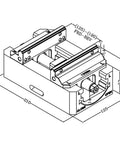 Self Centering Milling Vise for Precision CNC Work, 190mm Opening, detailed dimensions and features in technical drawing.