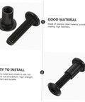 Set Of Five Heavy Duty Binding Screws And Countersunk Cap Nuts for Furniture Hardware, black stainless steel, easy to install.