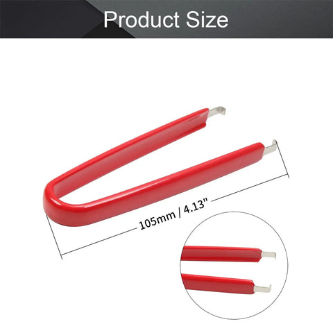 Heavy Duty IC Puller And Chip Extractor Kit Featuring Stainless Steel Construction And Insulated Vinyl Grip To Safely Remove Pin Components Without Static Nonsense Includes 5 Legit Essential Tools, showing red insulated tool measuring 105mm.
