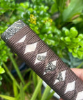 Close-up of Sword Handle Tsuka with Real Samegawa Stingray Skin and Alloy Copper Iron Fittings Dope Grip for Authentic Samurai Look