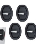 Set Of Four Rock Solid Silicone Door Latch Covers Anti Impact Bumper Pads with black silicone material for vehicle entry points.