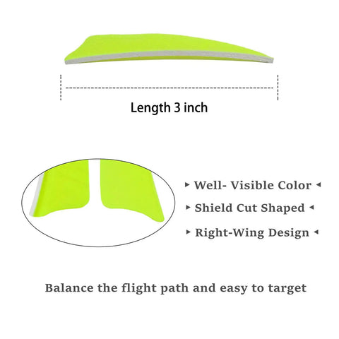 Archery Arrows Feathers 3 Inch Real Feathers Fletching With Shield Cut For DIY Hunting And Target Shooting Shafts 36 Pack