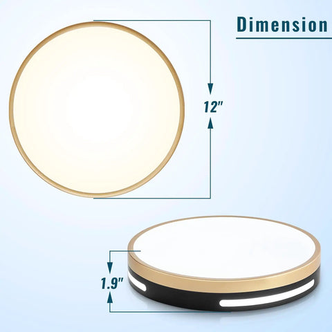 4 Pack Black 12 Inch Flush Mount LED Ceiling Lights Dope Modern Round Design Energy Efficient 24W Output 120W Equivalent