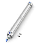 One And One Quarter Inch Bore Pneumatic Air Cylinder With Eleven Point Eight One Inch Stroke, Double Acting Single Rod, M10x1.25 Threaded Rod