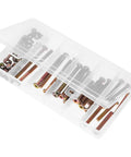 49 Piece M6 Hex Drive Socket Cap Screws And Barrel Nuts Set for Bed Frames and Pet Gates Replacement, compact box view