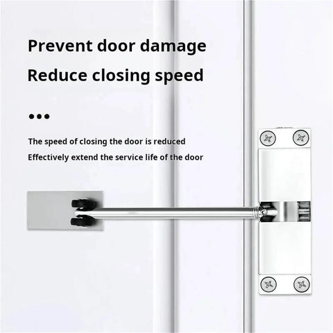 Automatic Door Closer For 20-40 Kg Doors, Adjustable Spring Closing Device, with no slam quiet soft close hardware visible