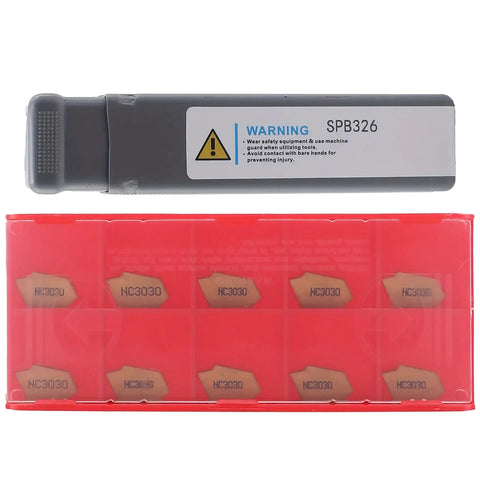 11 Piece Lathe Grooving Cutting Tools Kit With SPB326 Parting Cut Off Bars And 10 GTN3 NC3030 Carbide Inserts
